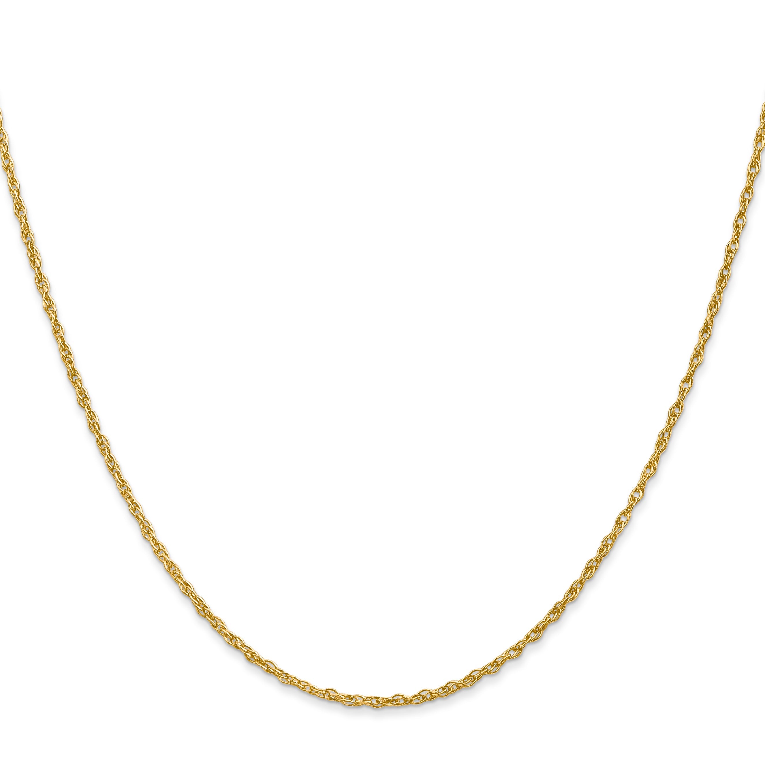 18K Yellow Gold 24 Inch 1.3mm Baby Rope With Lobster Clasp Chain Necklace