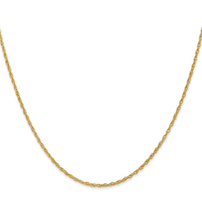18K Yellow Gold 20 Inch 1.3mm Baby Rope With Lobster Clasp Chain Necklace