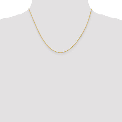 18K Yellow Gold 18 Inch 1.1mm Singapore With Spring Ring Clasp Chain Necklace