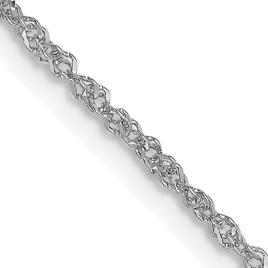 18K White Gold 16 Inch 1.1mm Singapore With Spring Ring Clasp Chain Necklace
