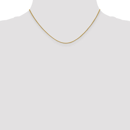 18K Yellow Gold 16 Inch 1mm Diamond-Cut Spiga With Spring Ring Clasp Chain Necklace