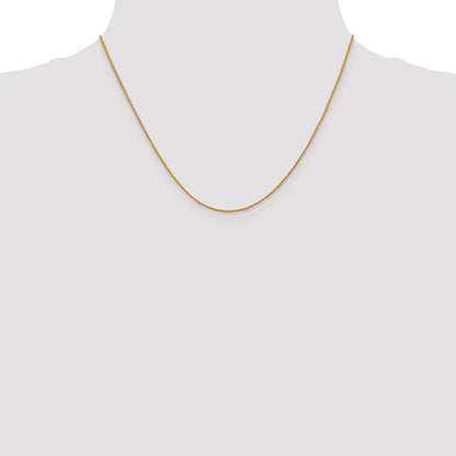 18K Yellow Gold 18 Inch 1mm Diamond-Cut Spiga With Spring Ring Clasp Chain Necklace