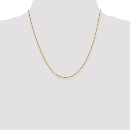 18K Yellow Gold 20 Inch 1mm Diamond-Cut Spiga With Spring Ring Clasp Chain Necklace