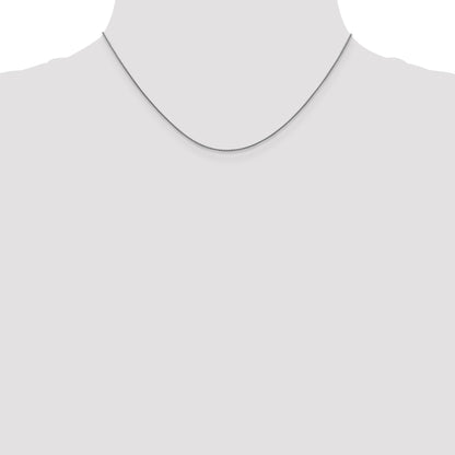 18K White Gold 16 Inch 1mm Diamond-Cut Spiga With Spring Ring Clasp Chain Necklace