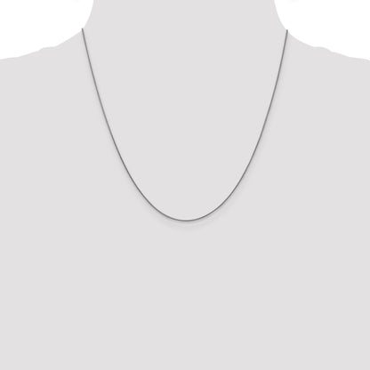 18K White Gold 20 Inch 1mm Diamond-Cut Spiga With Spring Ring Clasp Chain Necklace