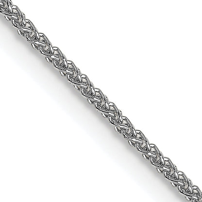 18K White Gold 18 Inch 1mm Diamond-Cut Spiga With Spring Ring Clasp Chain Necklace
