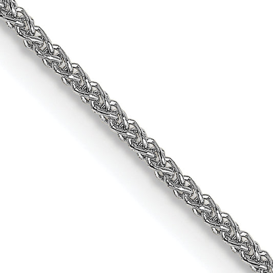 18K White Gold 20 Inch 1mm Diamond-Cut Spiga With Spring Ring Clasp Chain Necklace