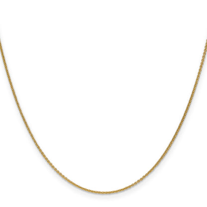 18K Yellow Gold 18 Inch 1.15mm Diamond-Cut Cable With Fancy Lobster Clasp Chain Necklace
