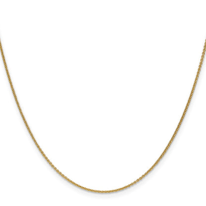 24 Inch 18K Yellow Gold 1.15mm D/C Cable Chain Necklace