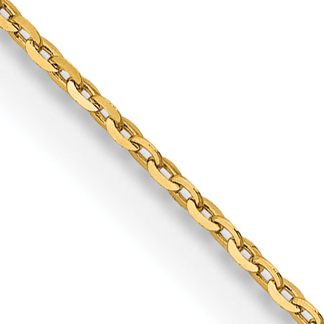 18K Yellow Gold 20 Inch 1.15mm Diamond-Cut Cable With Fancy Lobster Clasp Chain Necklace