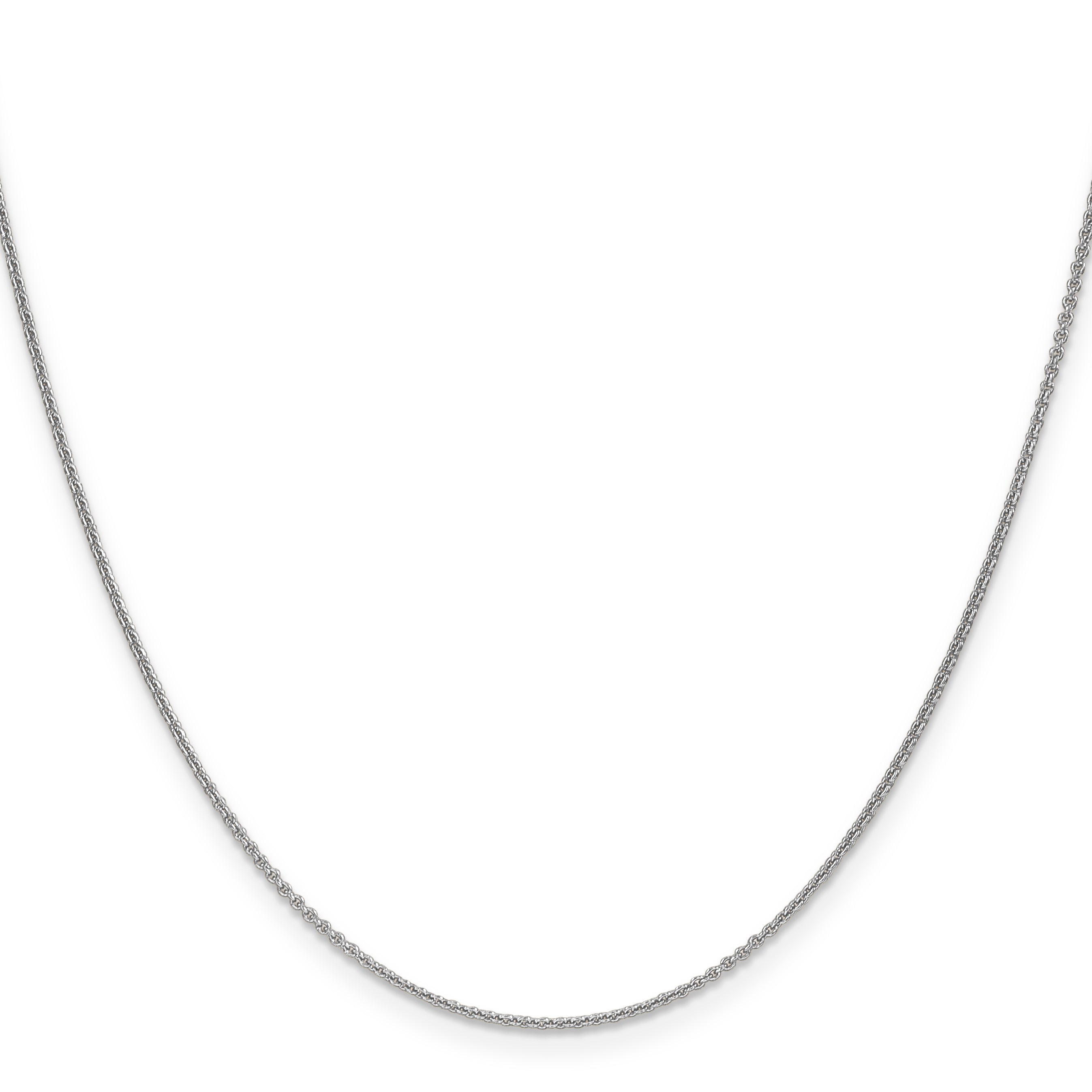 18K White Gold 18 Inch 1.15mm Diamond-Cut Cable With Fancy Lobster Clasp Chain Necklace