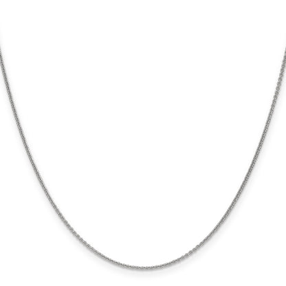 18K White Gold 18 Inch 1.15mm Diamond-Cut Cable With Fancy Lobster Clasp Chain Necklace