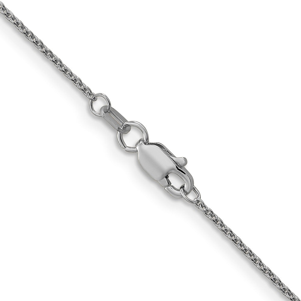 24 Inch 18K White Gold Wg 1.15mm D/C Cable Chain Necklace