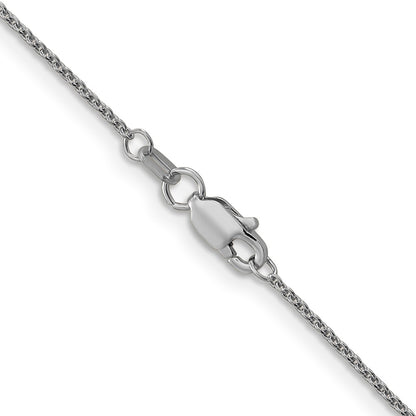 24 Inch 18K White Gold Wg 1.15mm D/C Cable Chain Necklace