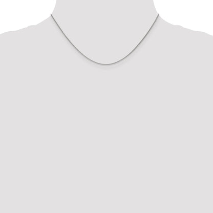 18K White Gold 16 Inch 1.5mm Diamond-Cut Cable With Fancy Lobster Clasp Chain Necklace