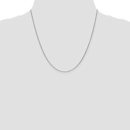 18K White Gold 20 Inch 1.5mm Diamond-Cut Cable With Fancy Lobster Clasp Chain Necklace