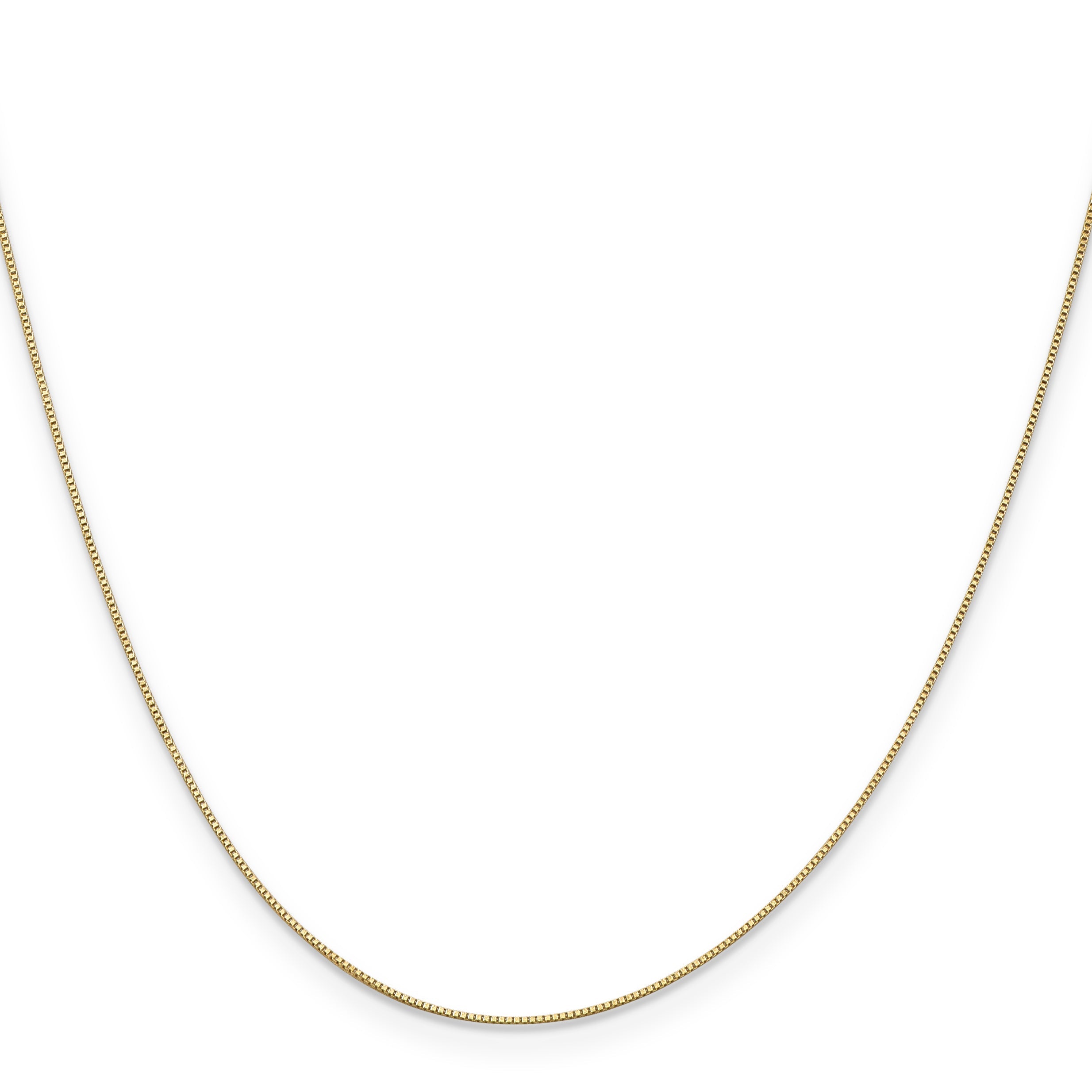 18K Yellow Gold 16 Inch .5mm Box With Spring Ring Clasp Chain Necklace