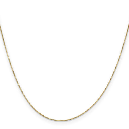 18K Yellow Gold 16 Inch .5mm Box With Spring Ring Clasp Chain Necklace