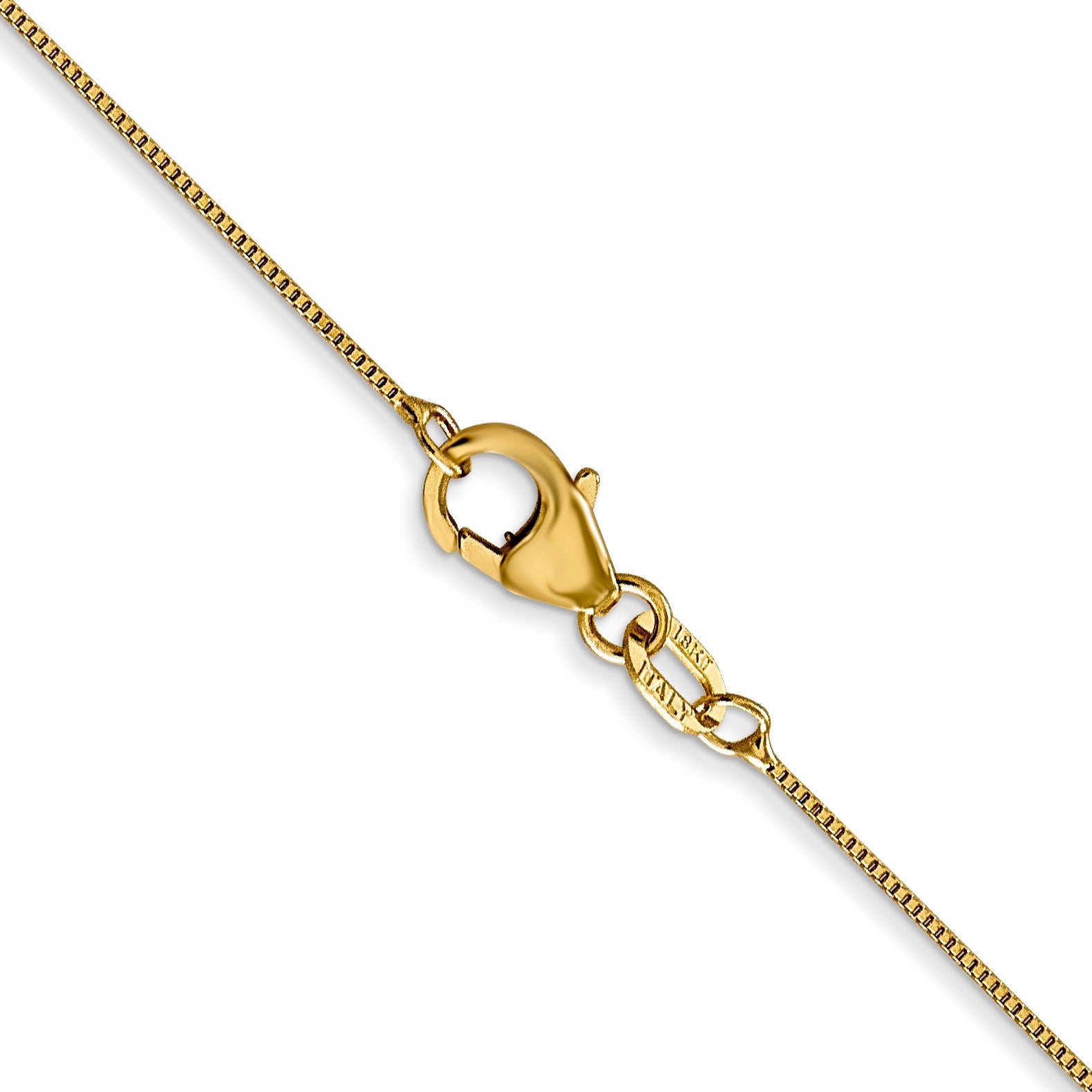 18K Yellow Gold 16 Inch .5mm Box With Spring Ring Clasp Chain Necklace