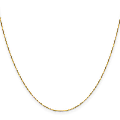 18K Yellow Gold 20 Inch .7mm Box With Lobster Clasp Chain Necklace