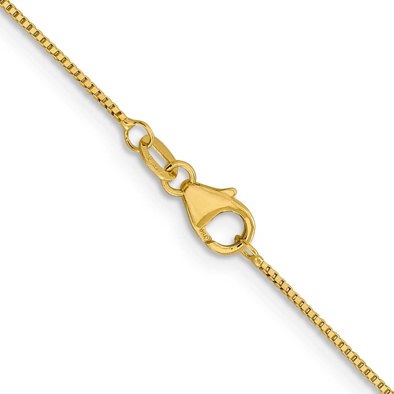 18K Yellow Gold 16 Inch .7mm Box With Lobster Clasp Chain Necklace