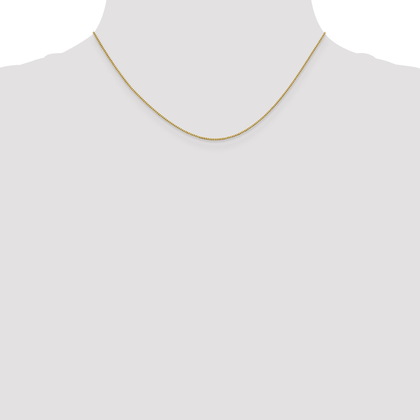 18K Yellow Gold 16 Inch .7mm Box With Lobster Clasp Chain Necklace