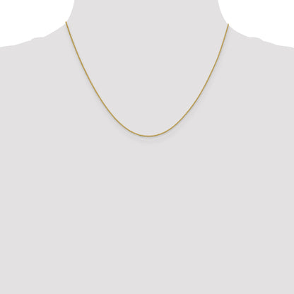 18K Yellow Gold 18 Inch .7mm Box With Lobster Clasp Chain Necklace