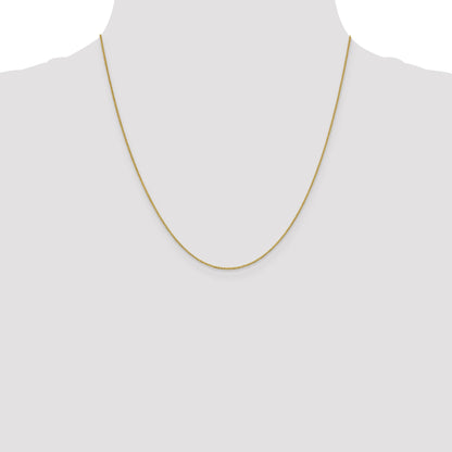18K Yellow Gold 20 Inch .7mm Box With Lobster Clasp Chain Necklace