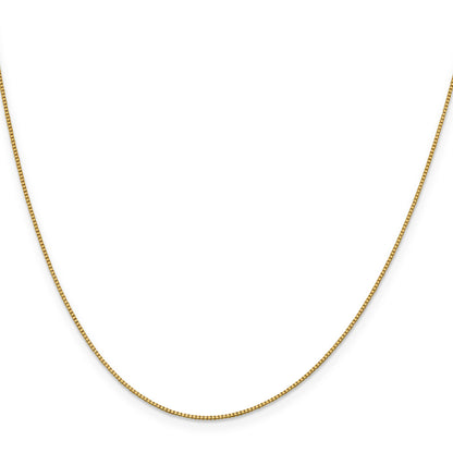18K Yellow Gold 18 Inch .9mm Box With Lobster Clasp Chain Necklace