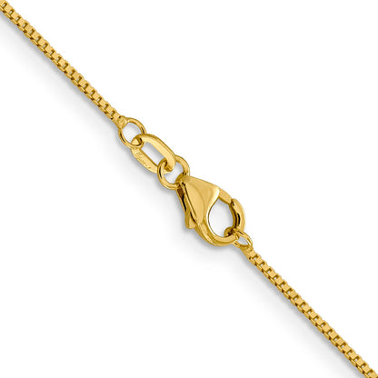18K Yellow Gold 18 Inch .9mm Box With Lobster Clasp Chain Necklace