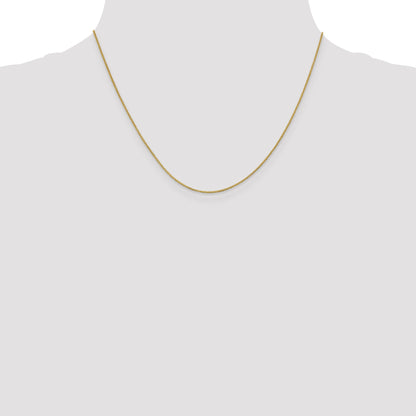 18K Yellow Gold 18 Inch .9mm Box With Lobster Clasp Chain Necklace