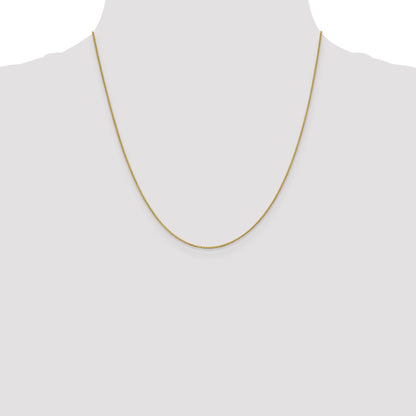 18K Yellow Gold 20 Inch .9mm Box With Lobster Clasp Chain Necklace