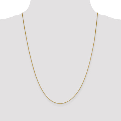 18K Yellow Gold 24 Inch .9mm Box With Lobster Clasp Chain Necklace
