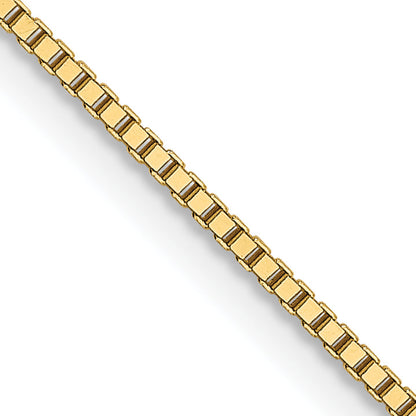 18K Yellow Gold 20 Inch .9mm Box With Lobster Clasp Chain Necklace
