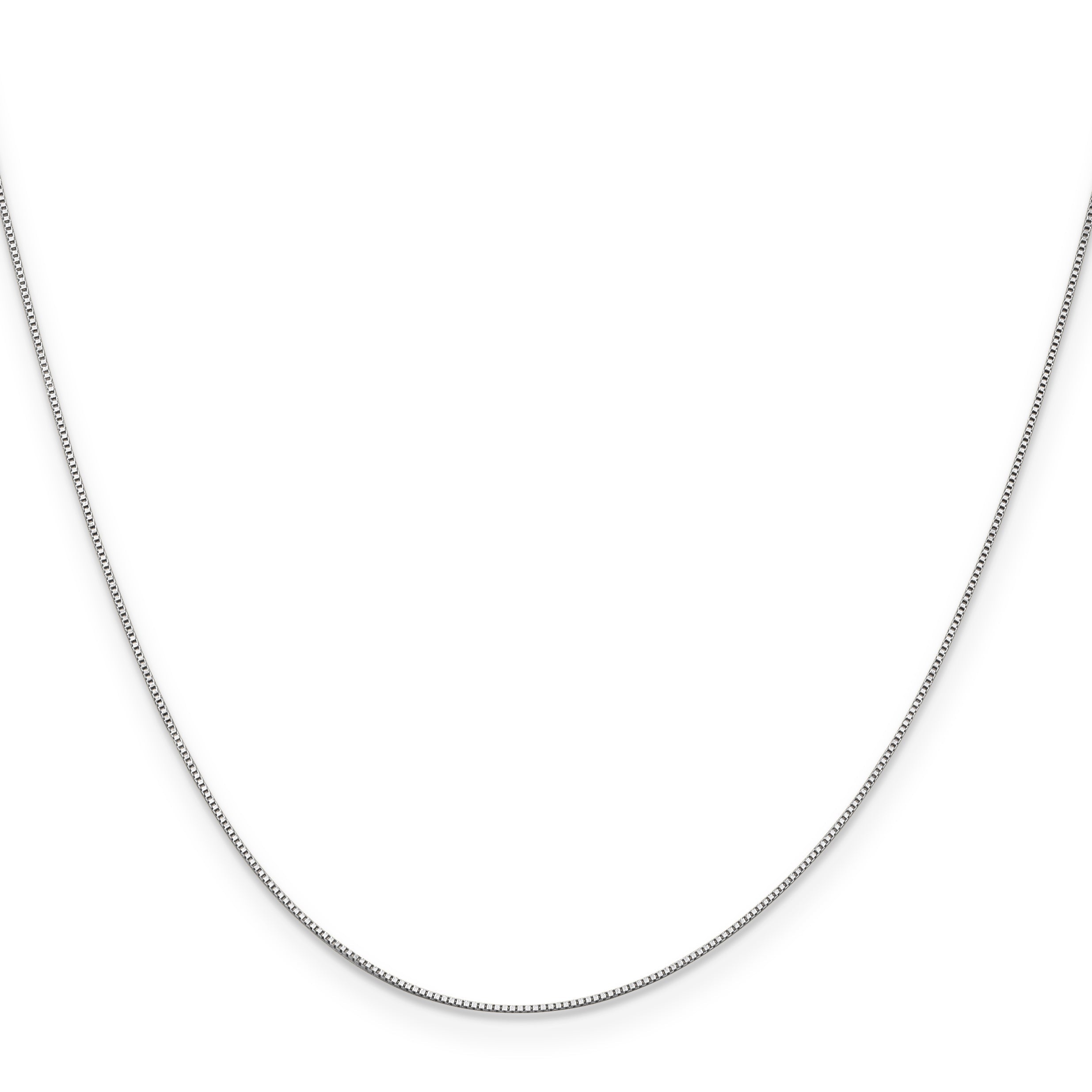 18K White Gold 18 Inch .5mm Box With Spring Ring Clasp Chain Necklace