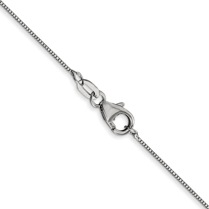 18K White Gold 20 Inch .5mm Box With Spring Ring Clasp Chain Necklace