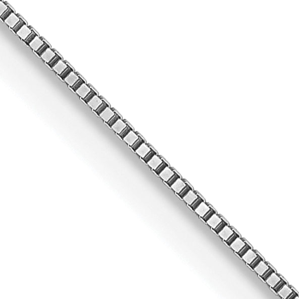 18K White Gold 18 Inch .5mm Box With Spring Ring Clasp Chain Necklace