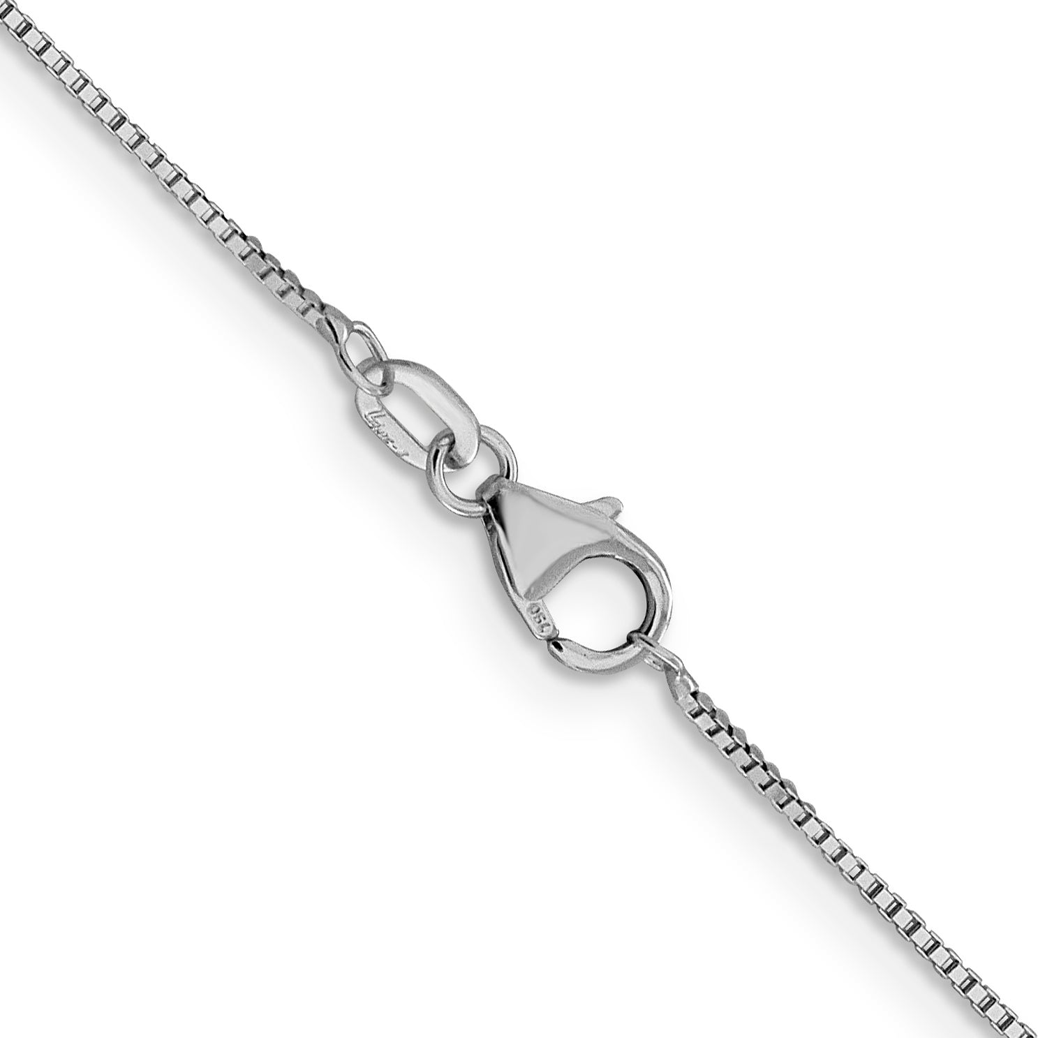 18K White Gold 18 Inch .7mm Box With Lobster Clasp Chain Necklace