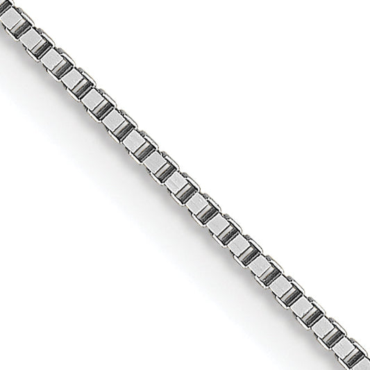 18K White Gold 16 Inch .7mm Box With Lobster Clasp Chain Necklace