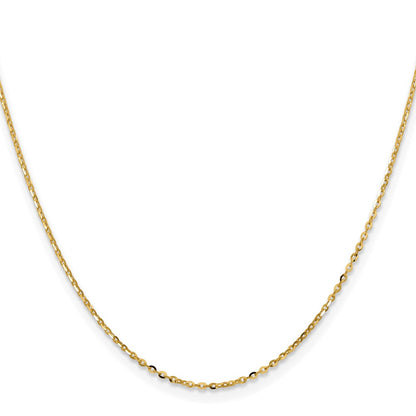 18 Inch 18K Yellow Gold 1.5mm D/C Cable Chain Necklace