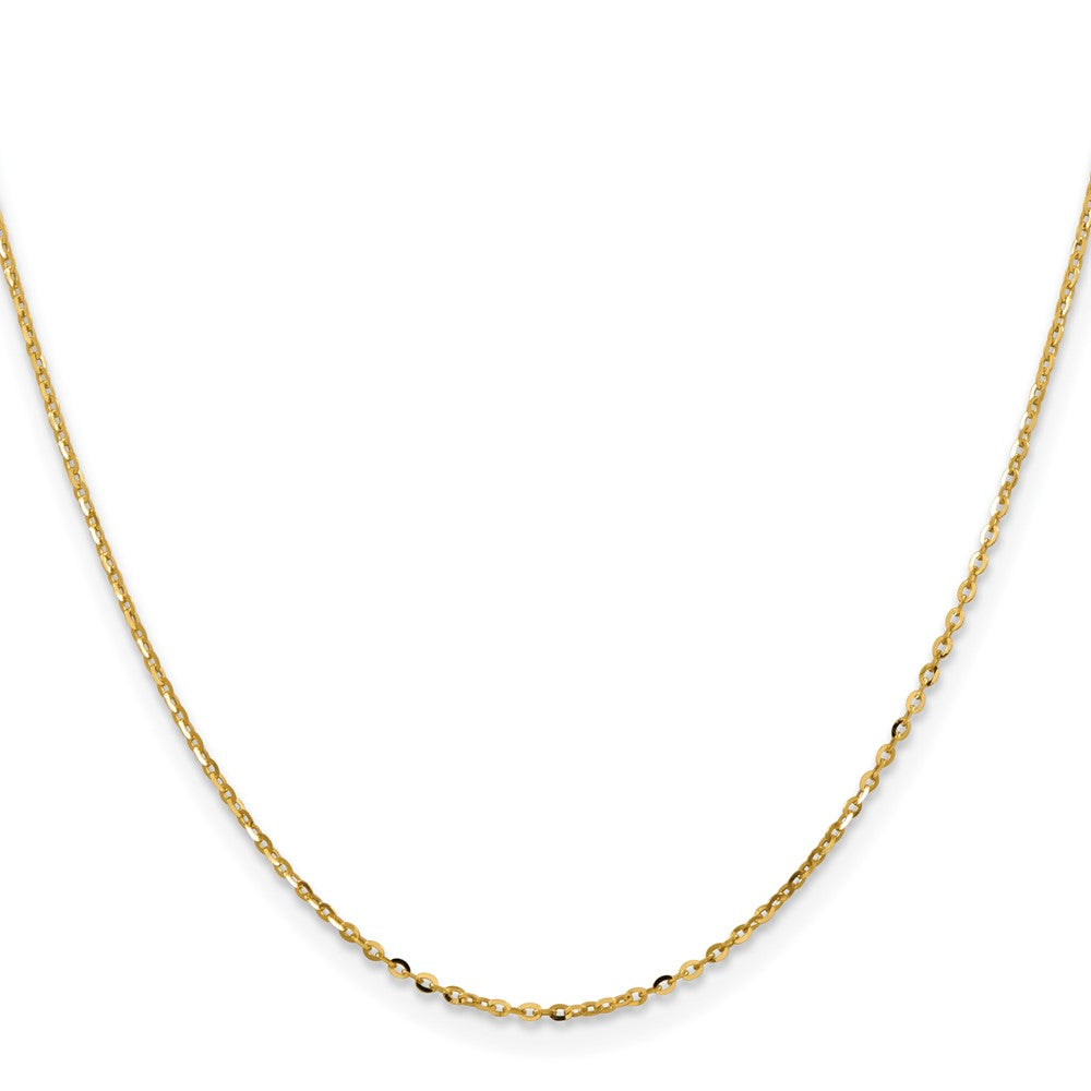 16 Inch 18K Yellow Gold 1.5mm D/C Cable Chain Necklace