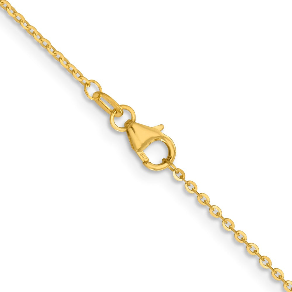 2 Inch 18K Yellow Gold 1.5mm D/C Cable Chain Necklace