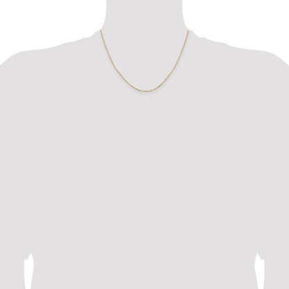 18 Inch 18K Yellow Gold 1.5mm D/C Cable Chain Necklace