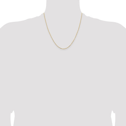 2 Inch 18K Yellow Gold 1.5mm D/C Cable Chain Necklace