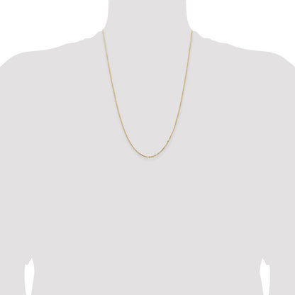 24 Inch 18K Yellow Gold 1.5mm D/C Cable Chain Necklace