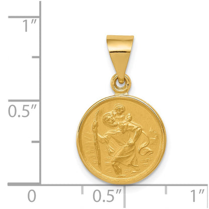18K Yellow Gold Saint Christopher Medal Pendant
