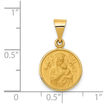 18K Yellow Gold Our Lady Of Perpetual Help Medal Pendant