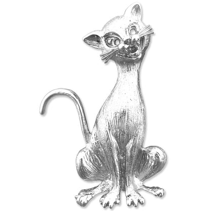 14K Gold Tabby Cat Pendant