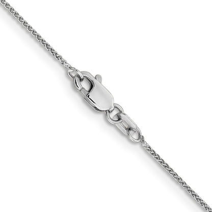 24 Inch 14K White Gold .8mm Spiga Chain Necklace
