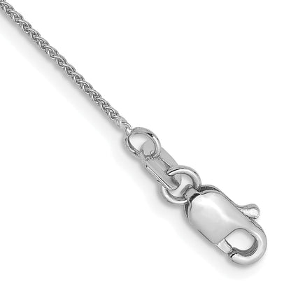 9 Inch 14K White Gold .8mm Spiga Chain Anklet